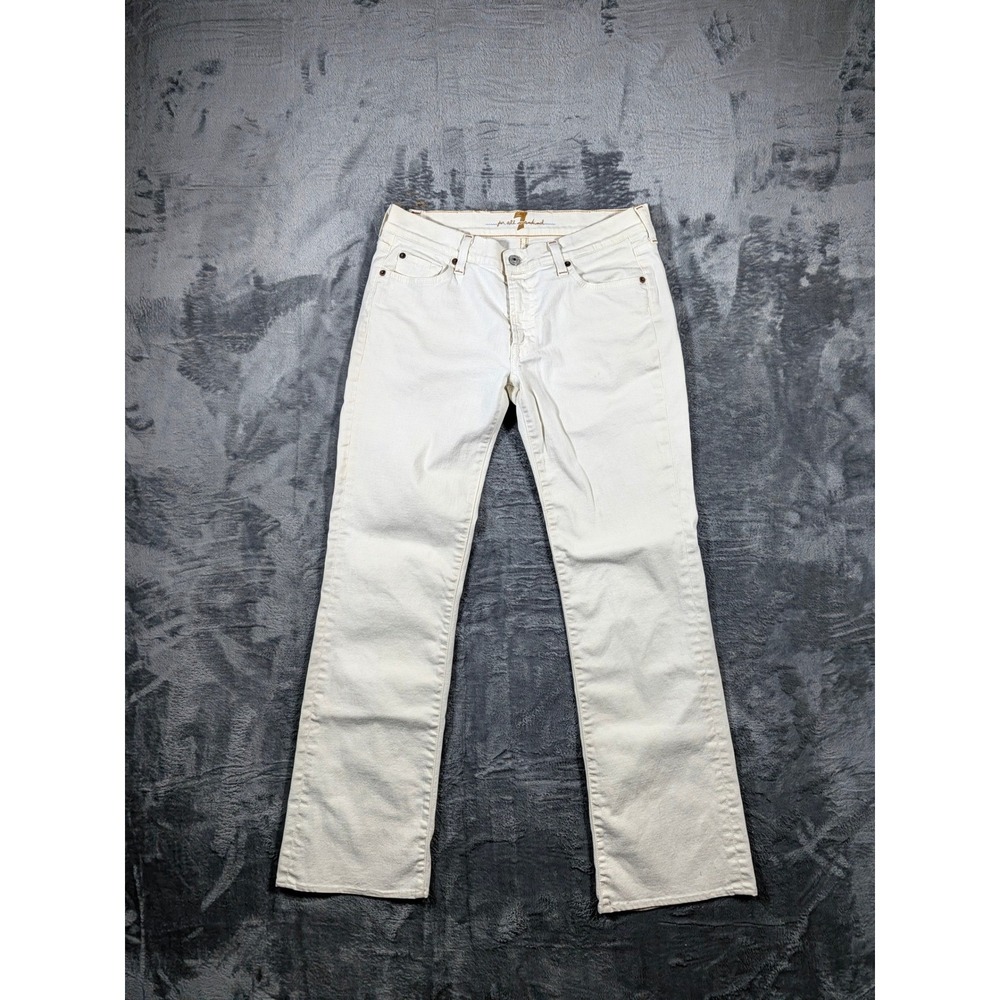 7 For All Mankind Bootcut Jeans Off White Cream Jerome Dahan Size 31